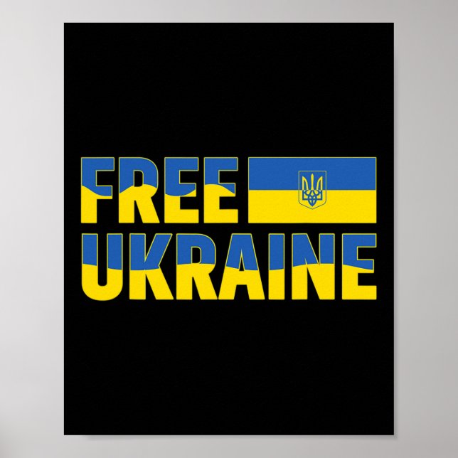 Poster Eu Apoio a Ucrânia Fica Com a Ucrânia Bandeira Ucr (Frente)