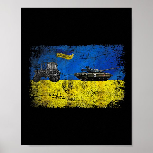 Poster Eu Apoio a Ucrânia Funny Ukrainian Farmer Rouba (Frente)