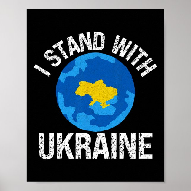 Poster Eu Apoio a Ucrânia Mapa Mundial de Apoio Apoio Ucr (Frente)