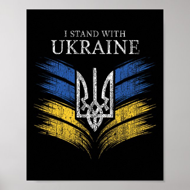 Poster Eu Apoio a Ucrânia Mostre Apoio Com Este Ukrain (Frente)