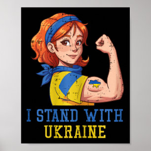 Poster Eu Apoio a Ucrânia Mulher Forte Mulheres Inquebráv