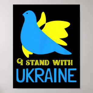 Poster Eu Apoio a Ucrânia Pombo da Paz Ucraniano Ucrânia