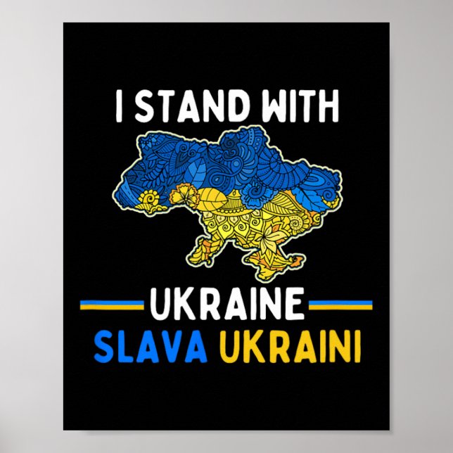 Poster Eu Apoio a Ucrânia Slava Ukraini Apoio a Liberdade (Frente)