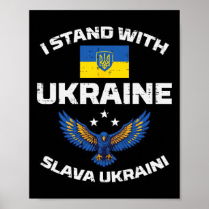 Poster Eu Apoio a Ucrânia Slava Ukraini Homens Ucranianos