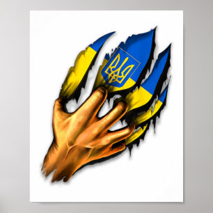 Poster Eu Apoio o Brasão de Armas da Ucrânia Apoio à Ucrâ
