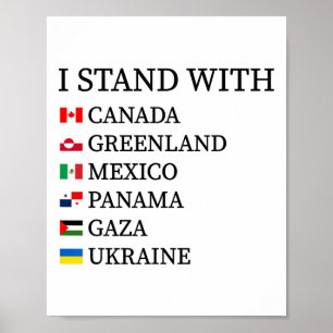 Poster Eu Apoio O Canadá Groenlândia México Panamá Gaza U