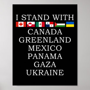 Poster Eu Apoio O Canadá Groenlândia México Panamá Gaza U