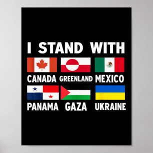 Poster Eu Apoio O Canadá Groenlândia México Panamá Gaza U