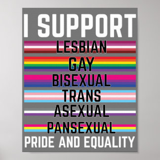 Poster Eu apoio o painel assexual trans bissexual e Gay d