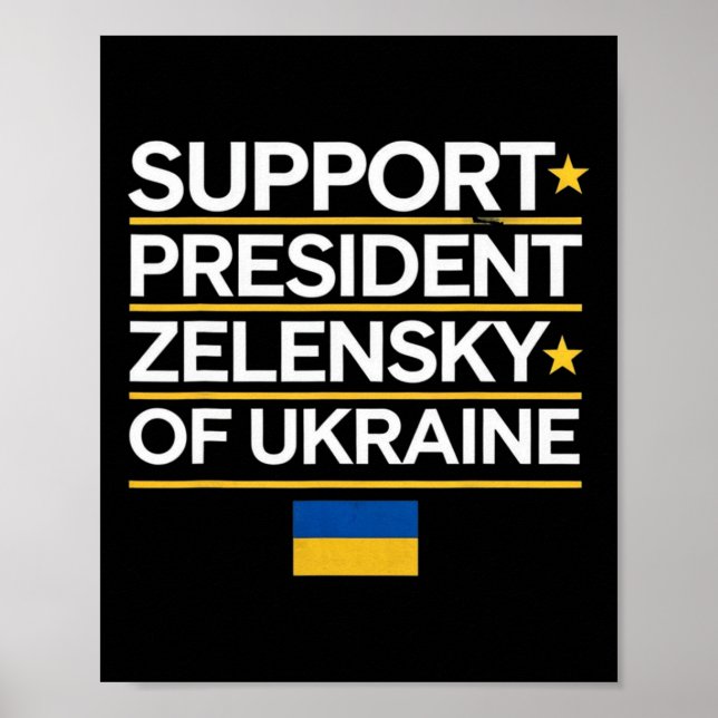 Poster Eu Apoio o Presidente Zelensky - Eu Apoio a Ucr (Frente)