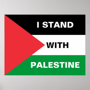 Poster Eu apoio o texto personalizado palestiniano bandei