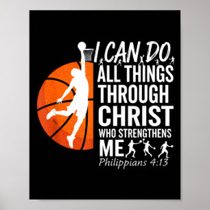 Poster Eu Basquete Cristão Filipenses 4 13