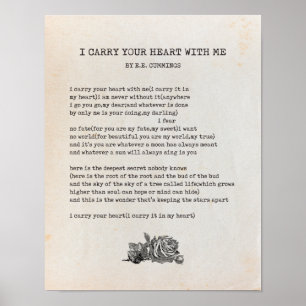 Poster Eu Carregar Seu Poema Cardíaco - EE Cummings