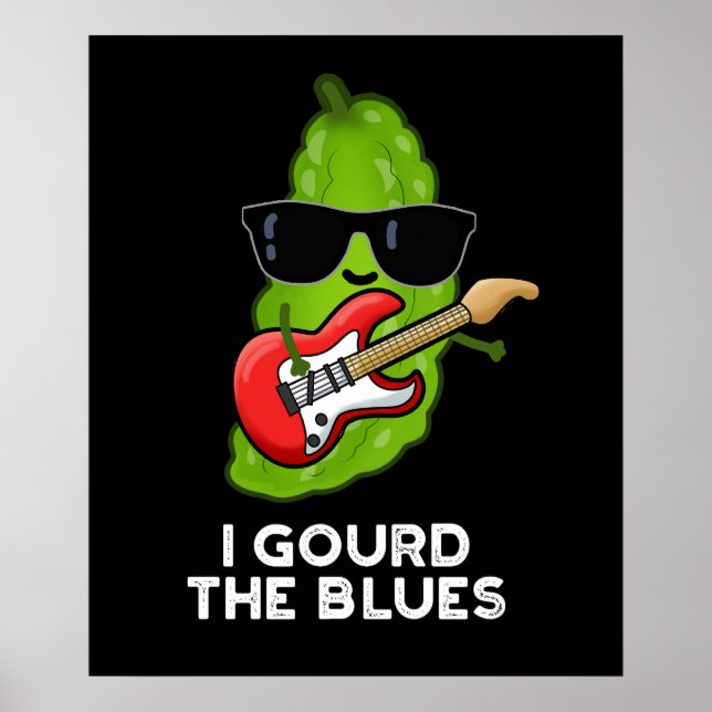 Poster Eu Chorei O Blues Engraçado Veggie Pun Dark BG (Frente)