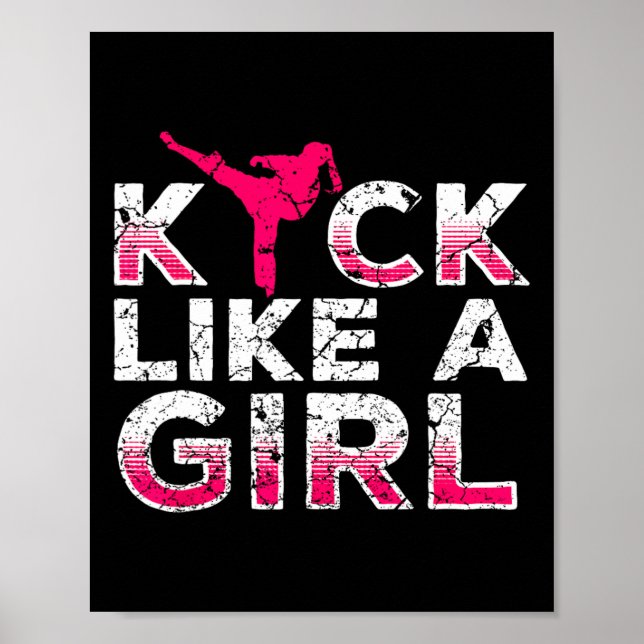 Poster Eu Chuto Como Uma Garota-karate Kickboxing Garotas (Frente)