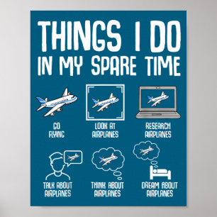 Poster Eu Coisas de Avião Tempo Livre Avião