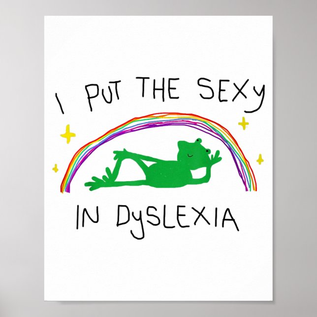 Poster Eu Coloco O Y Na Dislexia Frase Engraçada De Sapo  (Frente)