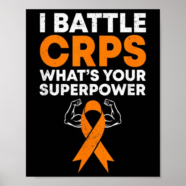 Poster Eu Combato CRPS Consciência Laranja Fúria Guerreir (Frente)
