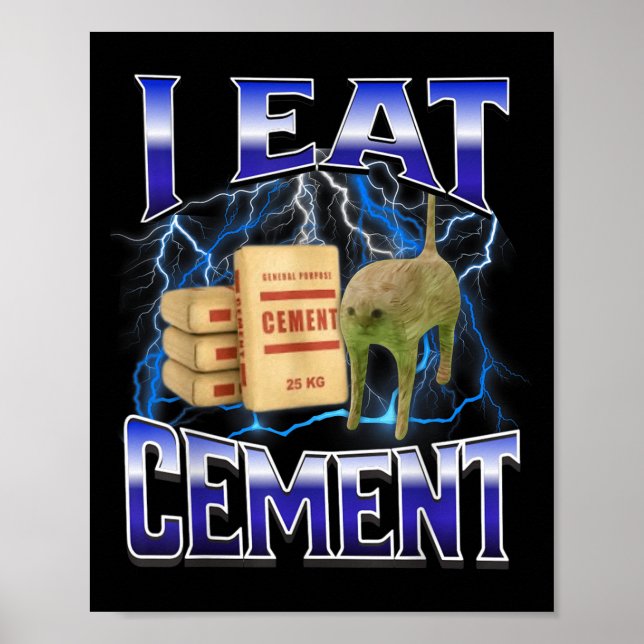 Poster Eu Comi Cimento Engraçado Memória De Gato Na Inter (Frente)