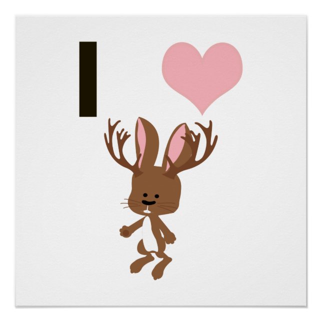 Póster Eu coração Jackalope (Frente)