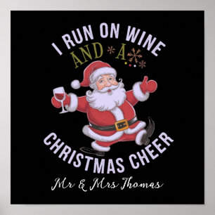 Poster Eu corro em vinho e alegria de Natal