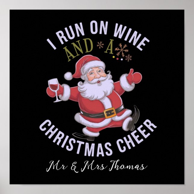 Poster Eu corro em vinho e alegria de Natal (Frente)