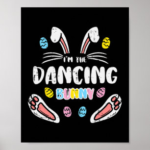 Poster Eu Dançando Coelhinhos Engraçados Páscoas Correspo
