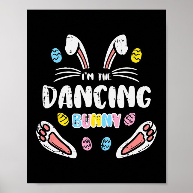 Poster Eu Dançando Coelhinhos Engraçados Páscoas Correspo (Frente)