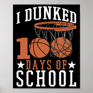 Poster Eu Dava 100 Dias De Basketba De Jardim De Infância