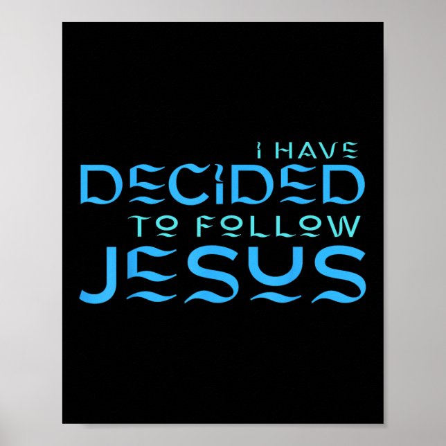 Poster Eu Decidi Seguir Jesus Batismo Letra Azul (Frente)