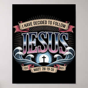 Poster Eu Decidi Seguir Jesus Camisa 2025 Batizado