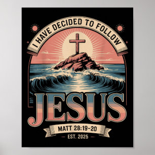 Poster Eu Decidi Seguir Jesus Camisa 2025 Batizado