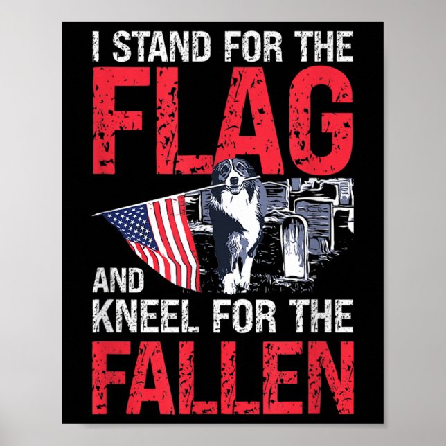 Poster Eu Defendo A Bandeira E O Kneel Para O Queda (Frente)