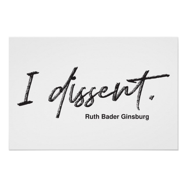 Póster Eu discordo. Ruth Bader Ginsburg (Frente)