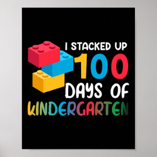 Poster Eu empilhei 100 dias do edifício do jardim de infâ