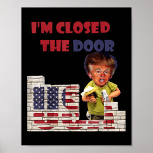 Poster Eu Encerrei A Porta, Engraçado Desenho Da Fronteir