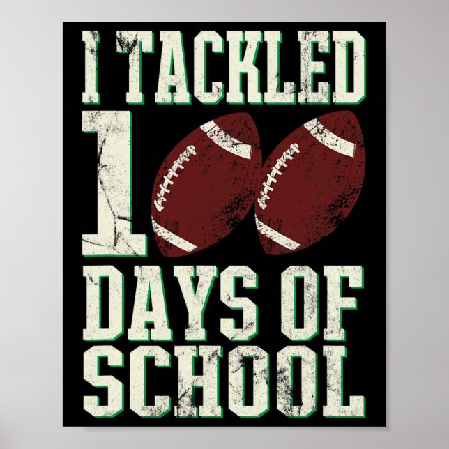 Poster Eu Enfrentei 100 Dias De Tema De Futebol Escolar D (Frente)