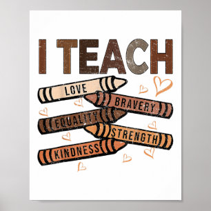 Poster Eu Ensino Bravura Igualdade de Amor Fortalecimento