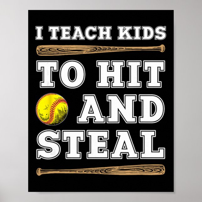 Poster Eu Ensino Crianças a Bater e Roubar - Coach Macio  (Frente)