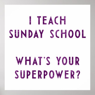 Poster Eu Ensino na Escola Dominical Qual é Seu Superpode