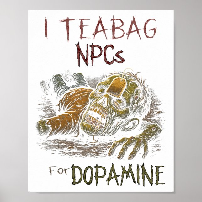 Poster Eu Ensino Npcs Para Dopamina - Divertido Salão de  (Frente)