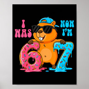 Poster Eu Era Seis Agora Sou Sete 6 7 Capivara 67 Meme 7º
