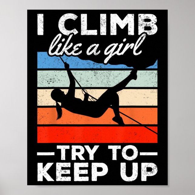 Poster Eu Escalo Como Uma Garota Tente Acompanhar Boulder (Frente)