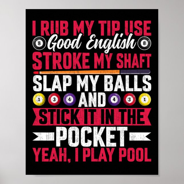 Poster Eu Esfrego Minha Dica Usar Bom Inglês - Engraçado  (Frente)