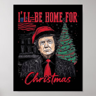 Poster Eu Estarei Em Casa Para Papais noeis De Natal Engr