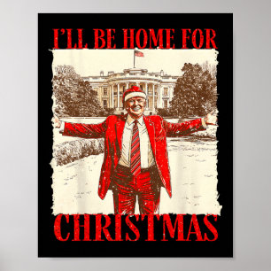 Poster Eu Estarei Em Casa Para Papais noeis De Natal Engr