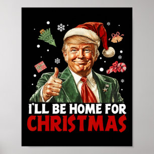 Poster Eu Estarei Em Casa Para Papais noeis De Natal Engr