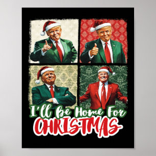 Poster Eu Estarei Em Casa Para Papais noeis De Natal Engr