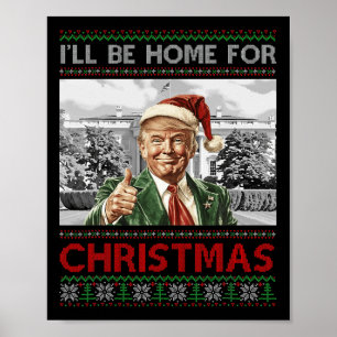 Poster Eu Estarei Em Casa Para Papais noeis De Natal Engr
