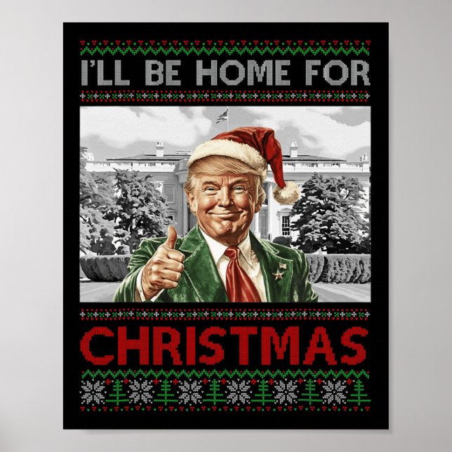 Poster Eu Estarei Em Casa Para Papais noeis De Natal Engr (Frente)